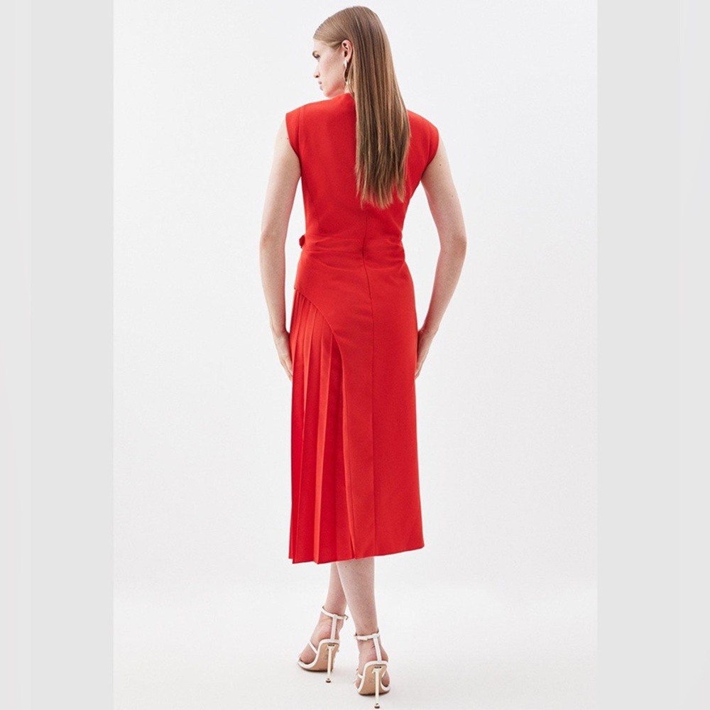NWOT Karen Millen Tailored Military Pleat Midi Dress. - Picture 11 of 11